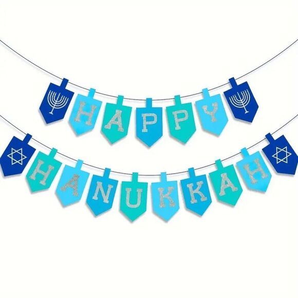 Brand New Happy Hanukkah Dreidel Banner - Picture 1 of 2